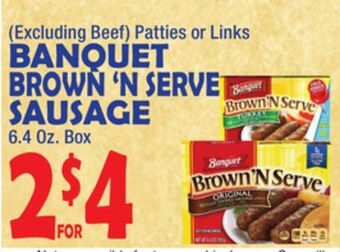 Bravo Supermarkets Banquet brown'n serve sausage offer