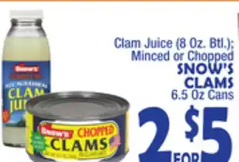 Bravo Supermarkets Snow's clams, 6.5 oz cans offer