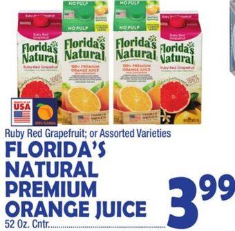 Bravo Supermarkets Florida's natural premium orange juice offer
