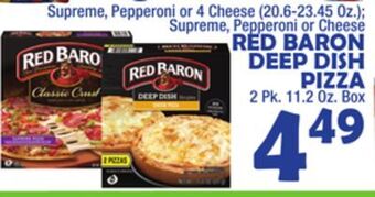 Bravo Supermarkets Red baron deep dish pizza 2 pk. 11.2 oz. box offer