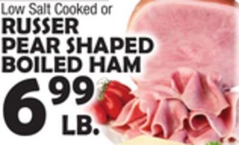Bravo Supermarkets Russer pear shaped boiled ham offer