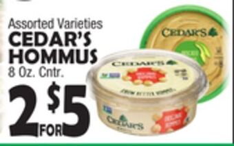 Bravo Supermarkets Cedar's hommus offer