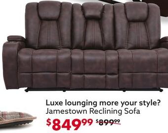 Big Lots Jamestown reclining sofa offer
