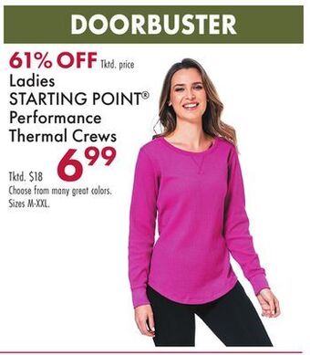 Boscov's Ladies starting point® performance thermal crews offer