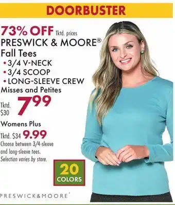 Boscov's Preswick & moore® fall tees offer