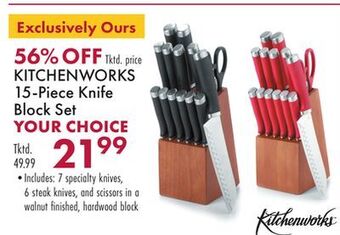 Boscov's Kitchenworks 15-piece knife block set offer