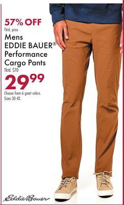 Boscov's Mens eddie bauer® performance cargo pants offer