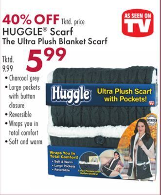 Boscov's Huggle® scarf the ultra plush blanket scarf offer