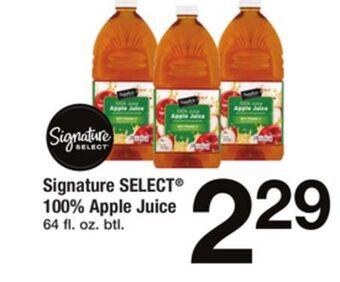 ACME Signature select® 100% apple juice offer