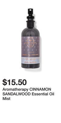 Bath & Body Works Aromatherapy cinnamon sandalwood essential oil mist offer