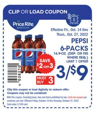 Price Rite Pepsi 6-packs offer