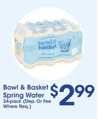 Price Rite Bowl & basket spring water 24-pack offer