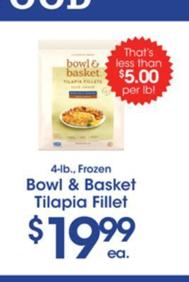 Price Rite Bowl & basket tilapia fillet offer