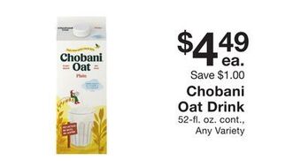 Fairway Store Market Chobani oat drink offer