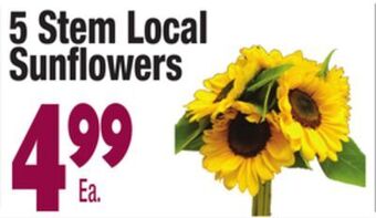 King Kullen 5 stem local sunflowers offer