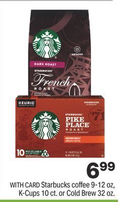 CVS Starbucks coffee 9-12 oz, k-cups 10 ct. or cold brew 32 oz. offer