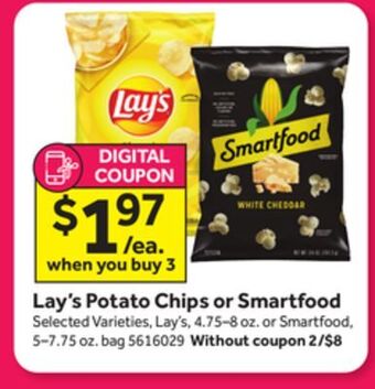 Stop&Shop Lay's potato chips or smartfood offer