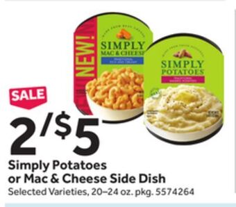 Stop&Shop Simply potatoes or mac & cheese side dish offer