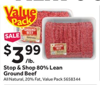Stop&Shop Stop & shop 80% lean ground beef offer
