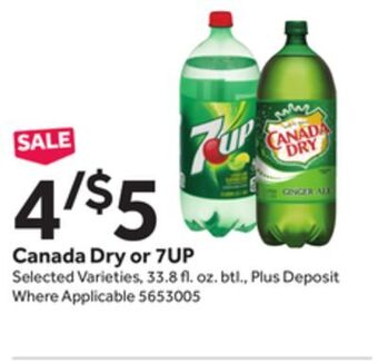 Stop&Shop Canada dry or 7up offer