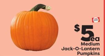Weis Markets Medium jack-o-lantern pumpkins offer