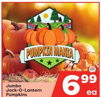 Weis Markets Jumbo jack-o-lantern pumpkins offer