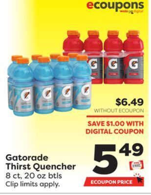 Weis Markets Gatorade thirst quencher offer