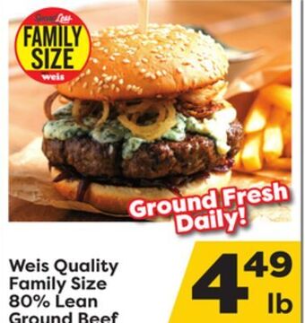 Weis Markets Weis quality family size 80% lean ground beef offer