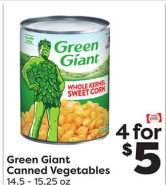Weis Markets Green giant canned vegetables offer