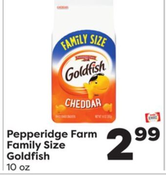 Weis Markets Pepperidge farm family size goldfish offer
