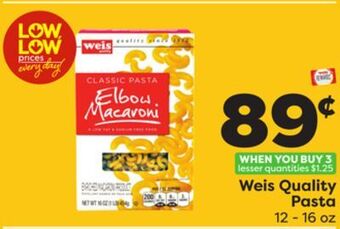 Weis Markets Weis quality pasta offer
