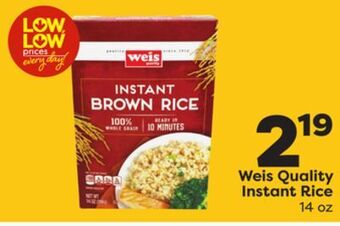 Weis Markets Weis quality instant rice offer