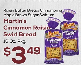DeCicco & Sons Martin's cinnamon raisin swirl bread offer