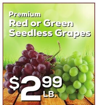 DeCicco & Sons Premium red or green seedless grapes offer