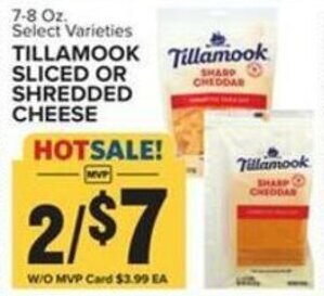 Food Lion Tillamook Sliced or Shredded Cheese offer