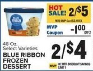 Food Lion Blue Ribbon Frozen Dessert offer