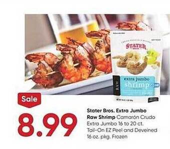 Stater Bros Stater bros, extra jumbo raw shrimp offer