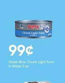 Stater Bros Stater bros, chunk light tuna in water offer