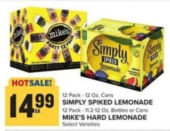 Food Lion Simply Spiked Lemonade, Mike's Hard Lemonade offer