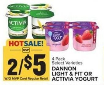 Food Lion Dannon Light & Fit or Activia Yogurt offer