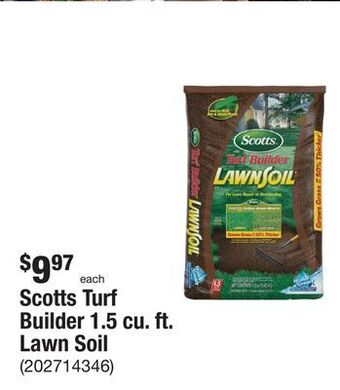 The Home Depot Scotts turf builder 1.5 cu. ft. lawn soil offer