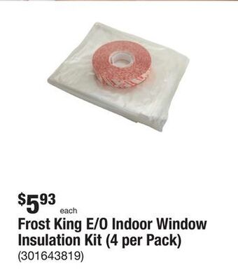 The Home Depot Frost king e/o indoor window insulation kit (4 per pack) offer