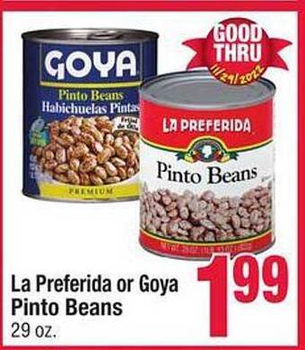 Jewel-Osco La preferida or goya pinto beans offer