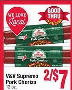 Jewel-Osco V&v supremo pork chorizo offer
