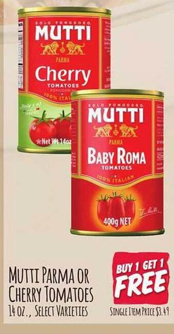 Jewel-Osco Mutti parma or cherry tomatoes offer