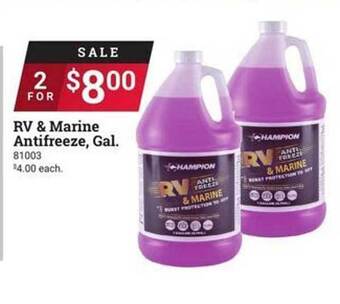 Ace Hardware Rv & marine antifreeze, gal. offer