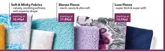 Soft & minky fabrics, sherpa fleece, luxe fleece
