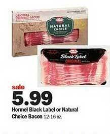 Meijer Hormel black label or natural choice bacon offer