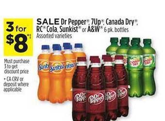 Dollar General Dr pepper, 7up, canada dry, rc cola, sunkist or a&w offer