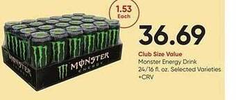 Stater Bros Monster energy drink offer
